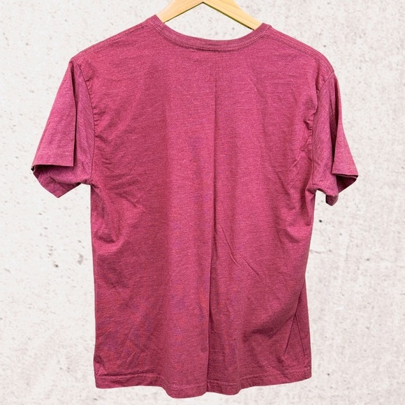 Burgundy Short Sleeve Graphic Tee with Crew Neck - Picture 2 of 4